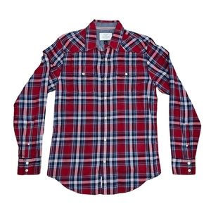 Flag & Anthem Plaid Vintage Washed Long Sleeve Button Up Shirt Men’s Size Small